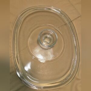 Pyrex F-12-C Clear Glass Oval Casserole Lid Replacement Vintag